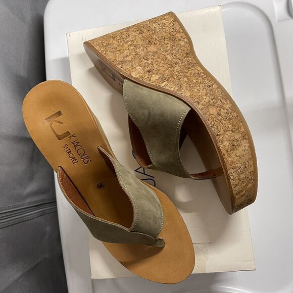 K Jacques Wedge Thong Sandals, 39 - Picture 1 of 7